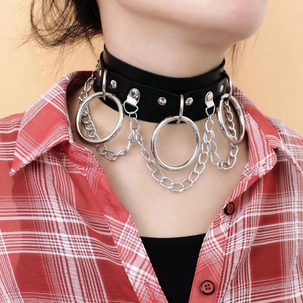 kirykle punk gothic pu leather necklace o pendant chain clavicle collar chokers, Golden;silver
kirykle punk gothic pu leather necklace o pendant chain clavicle collar chokers, Golden;silver
