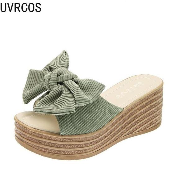 casual summer women's slippers 2021 fashion all-match vamp bowknot decorated thick-soled slope heels, Black
casual summer women's slippers 2021 fashion all-match vamp bowknot decorated thick-soled slope heels, Black