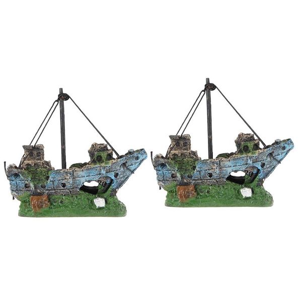 2pcs aquarium shipwreck decorations resin sunken ship fish tank ornaments for environments decor accessories
2pcs aquarium shipwreck decorations resin sunken ship fish tank ornaments for environments decor accessories