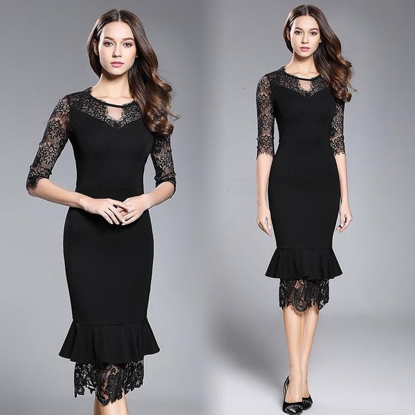 casual dresses cultivate one's morality dress lace 2021 women's clothing of spring fashion fishtail, Black;gray
casual dresses cultivate one's morality dress lace 2021 women's clothing of spring fashion fishtail, Black;gray