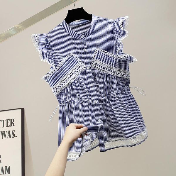 women's blouses & shirts superaen french lace patchwork waist single breasted sleeveless striped shirt fashion casual slim women top, White
women's blouses & shirts superaen french lace patchwork waist single breasted sleeveless striped shirt fashion casual slim women top, White
