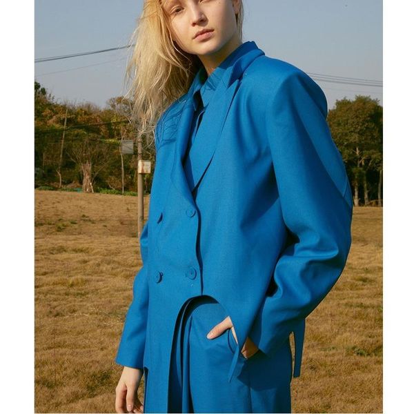 blue irregular women design blazers spring casual loose fatos de mulhe fashion + long pleated pants two piece set 13a150 women's suits, White;black
blue irregular women design blazers spring casual loose fatos de mulhe fashion + long pleated pants two piece set 13a150 women's suits, White;black