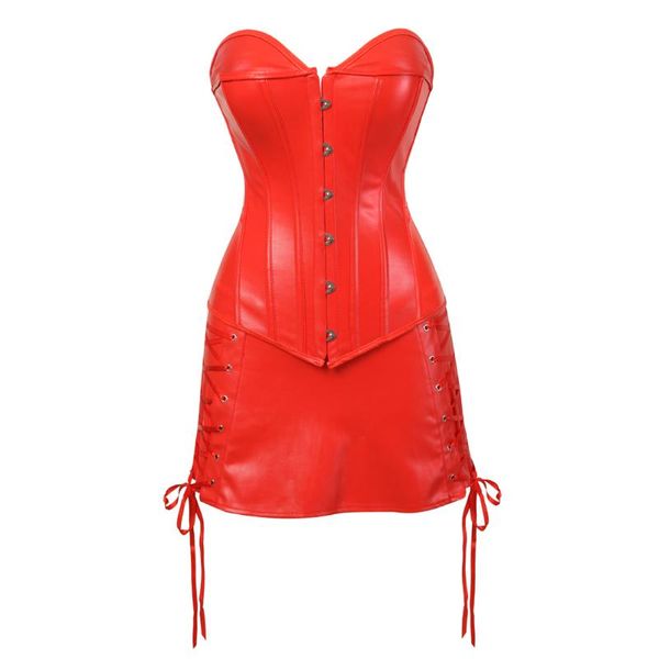 bustiers & corsets steampunk dress women pu leather overbust bustier with tight mini tutu skirts night party clubwear black red s-6xl, Black;white
bustiers & corsets steampunk dress women pu leather overbust bustier with tight mini tutu skirts night party clubwear black red s-6xl, Black;white