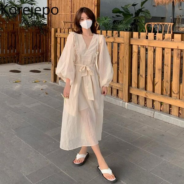 casual dresses korejepo women dress 2021 summer korean chic retro female solid v-neck waist long-sleeved fairy lace up long, Black;gray
casual dresses korejepo women dress 2021 summer korean chic retro female solid v-neck waist long-sleeved fairy lace up long, Black;gray
