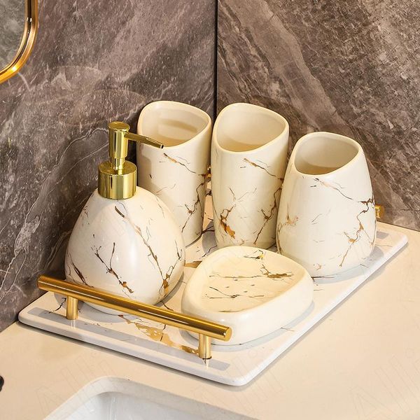 bath accessory set european ceramic bathroom accessories gold marble texture decor deskmouth cup creativity home five-piece bathrooms se
bath accessory set european ceramic bathroom accessories gold marble texture decor deskmouth cup creativity home five-piece bathrooms se