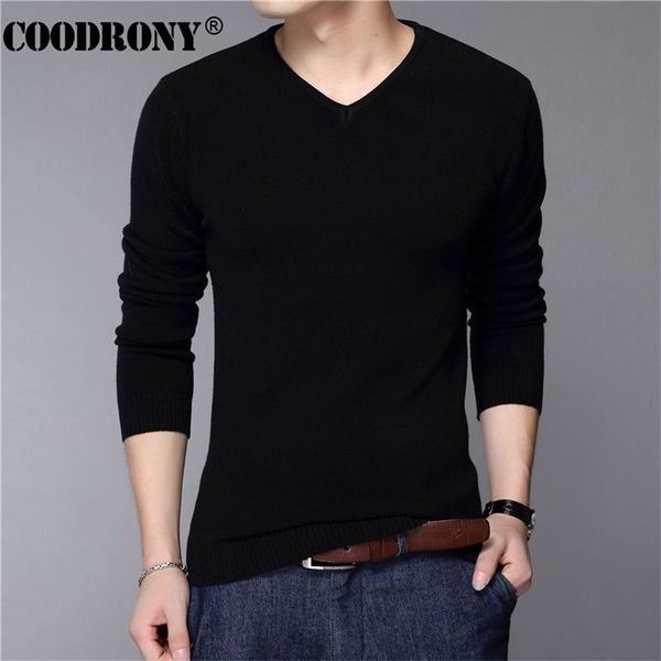 coodrony casual slim fit sweater men classic pure black pullover solid color v-neck pull homme cashmere wool sweaters shirts 211006, White;black
coodrony casual slim fit sweater men classic pure black pullover solid color v-neck pull homme cashmere wool sweaters shirts 211006, White;black