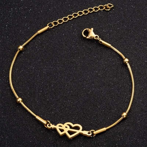 link, chain women's bracelets stainless steel gold chains beads bracelet on hand charm heart gifts for women accessories wholesale, Black
link, chain women's bracelets stainless steel gold chains beads bracelet on hand charm heart gifts for women accessories wholesale, Black