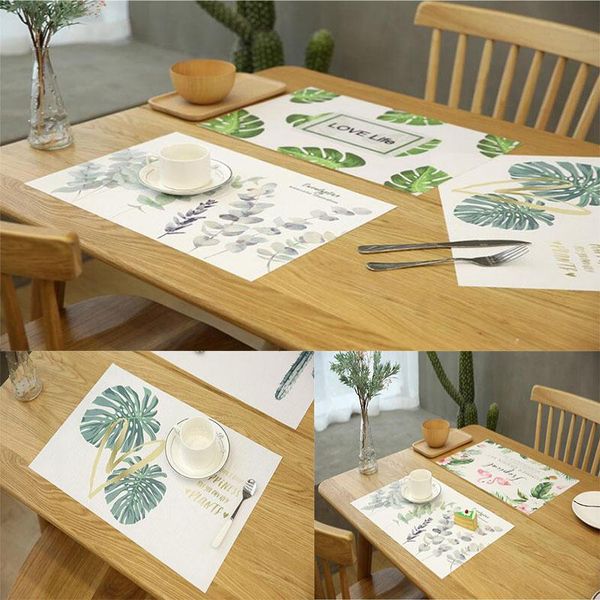 mats & pads pvc placemat nordic green plants flamingo print dining table mat western tableware pad cup coasters kitchen accessories 30*45cm 
mats & pads pvc placemat nordic green plants flamingo print dining table mat western tableware pad cup coasters kitchen accessories 30*45cm