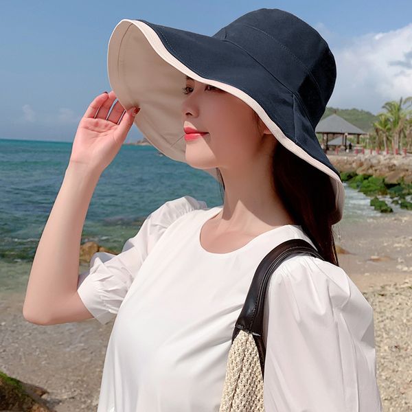 wide brim double fisherman hats female xia web celebrity sun hat cover face sun hat uv protection along the sun hat, Blue;gray
wide brim double fisherman hats female xia web celebrity sun hat cover face sun hat uv protection along the sun hat, Blue;gray