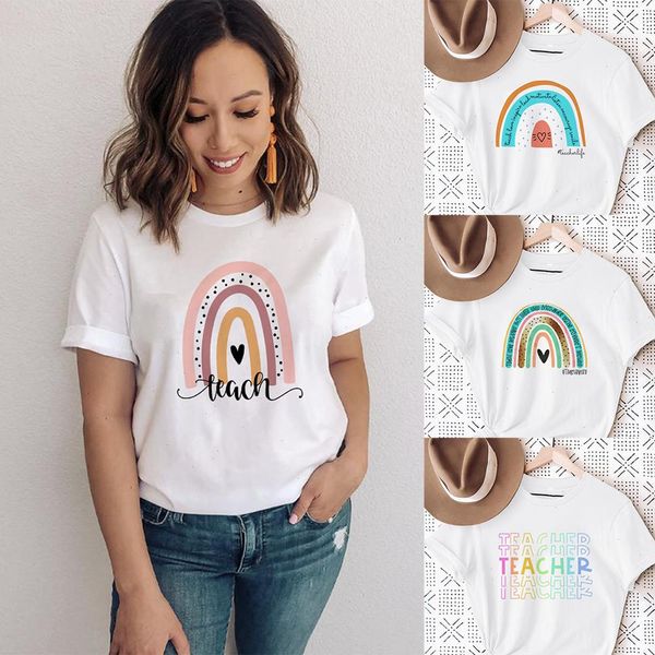 teach love rainbow print white t-shirt teacher life short sleeve harajuku aesthetic women quotes graphic t shirts clothes
teach love rainbow print white t-shirt teacher life short sleeve harajuku aesthetic women quotes graphic t shirts clothes