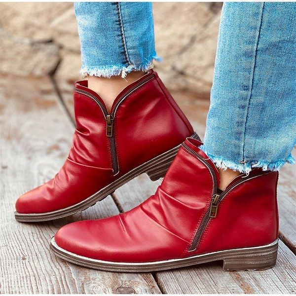 boots brand womens leather autumn winter zipper vintage female punk boot ankle flat ladies shoes women short snow booties mujer, Black
boots brand womens leather autumn winter zipper vintage female punk boot ankle flat ladies shoes women short snow booties mujer, Black