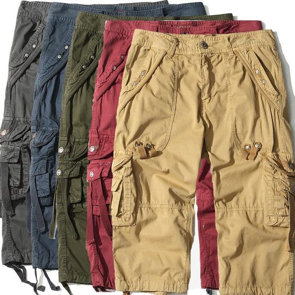 men's shorts men summer casual knee-length cotton cargo multi-pocket plus size middle pants homme without belt, White;black
men's shorts men summer casual knee-length cotton cargo multi-pocket plus size middle pants homme without belt, White;black