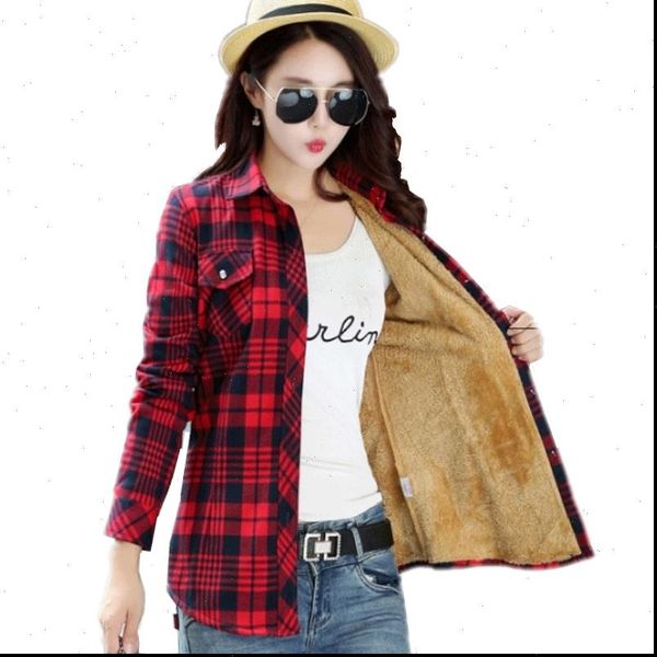 fashion velvet thick warm plaid womens shirts long sleeve flannel xxl size winter add wool check blouses, White
fashion velvet thick warm plaid womens shirts long sleeve flannel xxl size winter add wool check blouses, White