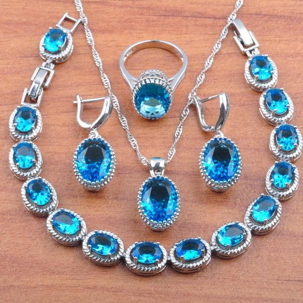 earrings & necklace wedding jewelry set oval sky blue cubic zirconia silver color for women russian style pendant rings bracelet js0191
earrings & necklace wedding jewelry set oval sky blue cubic zirconia silver color for women russian style pendant rings bracelet js0191