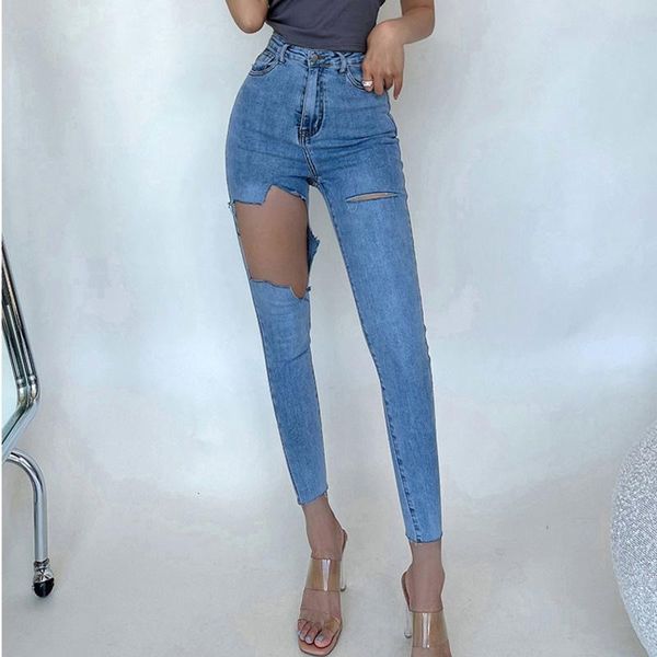 women's jeans womengaga big hole women tight skinny hip high waist slim pencil pants trousers korean sweet girl female 83m, Blue
women's jeans womengaga big hole women tight skinny hip high waist slim pencil pants trousers korean sweet girl female 83m, Blue
