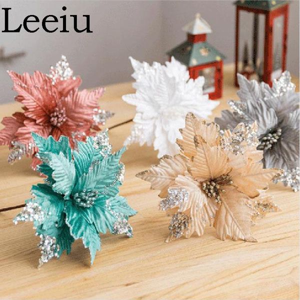 leeiu 20cm artificial flowers branch for christmas ornament glitter poinsettia fake diy home decor flower decorative & wreaths
leeiu 20cm artificial flowers branch for christmas ornament glitter poinsettia fake diy home decor flower decorative & wreaths