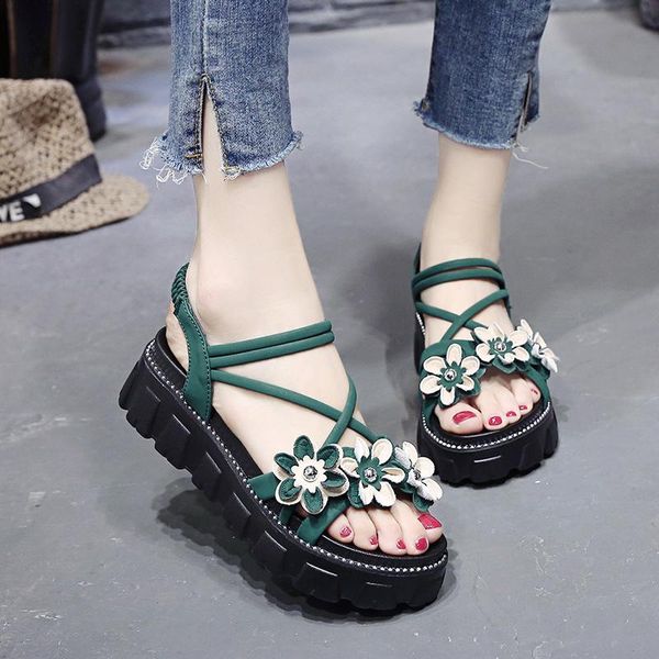 dress shoes fairy style ins student sandals thick bottom casual comfortable flower princess cute women's tide, Black
dress shoes fairy style ins student sandals thick bottom casual comfortable flower princess cute women's tide, Black