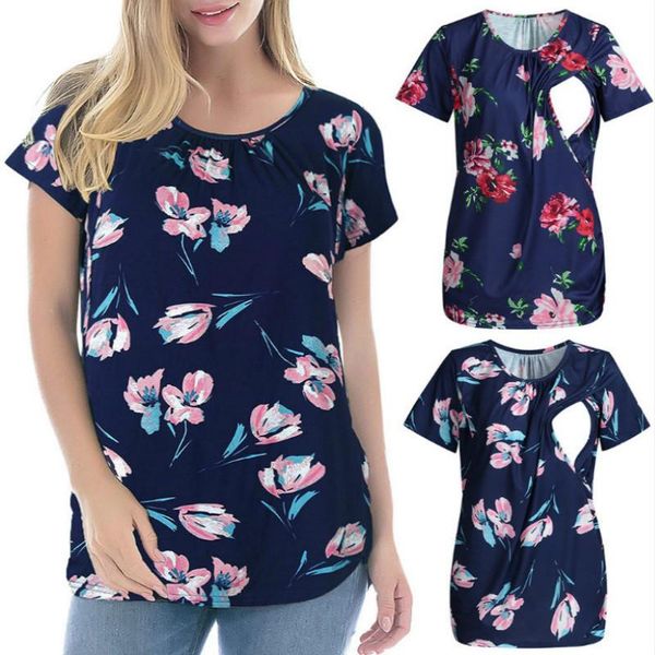 maternity & tees summer wear flower printing rendering unlined upper garment short sleeve t shirt breastfeeding clothes tshirt women, White
maternity & tees summer wear flower printing rendering unlined upper garment short sleeve t shirt breastfeeding clothes tshirt women, White