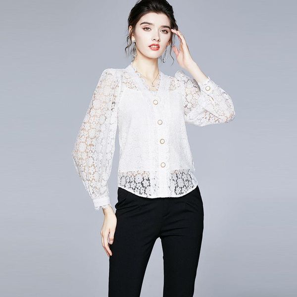 women's blouses & shirts v-neck lace 2021 early spring french bubble sleeve net bottoming shirt hollow out two piece small, White
women's blouses & shirts v-neck lace 2021 early spring french bubble sleeve net bottoming shirt hollow out two piece small, White