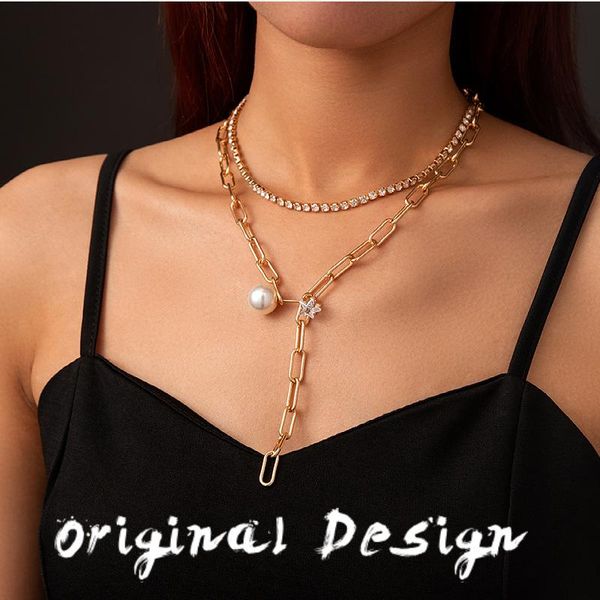 chokers women's necklace explosion style fashion exaggerated thick chain light luxury zircon imitation pearl women, Golden;silver
chokers women's necklace explosion style fashion exaggerated thick chain light luxury zircon imitation pearl women, Golden;silver