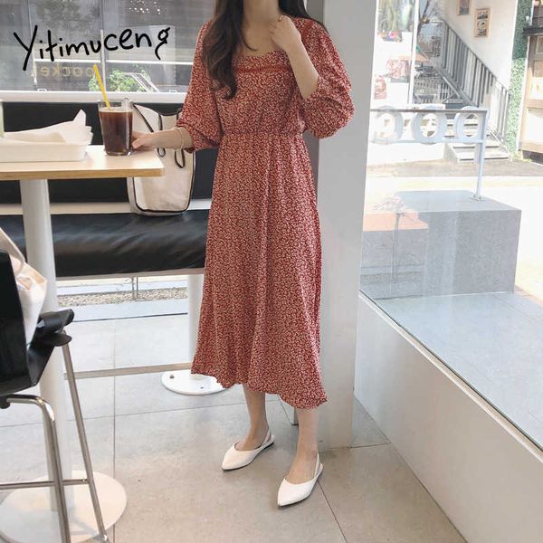 yitimuceng floral print dresses for women summer vintage button boho maxi dress elastic waist puff sleeve korean fashion 210601, Black;gray
yitimuceng floral print dresses for women summer vintage button boho maxi dress elastic waist puff sleeve korean fashion 210601, Black;gray