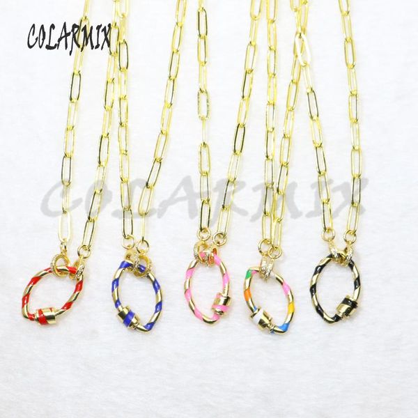 pendant necklaces 4 pcs enamel oval necklace colorful buckle gold color metal chain 50136, Silver
pendant necklaces 4 pcs enamel oval necklace colorful buckle gold color metal chain 50136, Silver