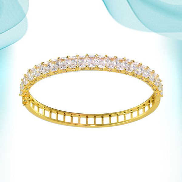 women two layer hollow out crystal bangle stone gold plated prong setting bracelets with designer charms circle gemotric round party holiday, Black
women two layer hollow out crystal bangle stone gold plated prong setting bracelets with designer charms circle gemotric round party holiday, Black