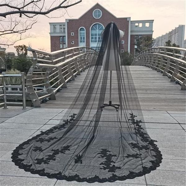 bridal veils 3 metres real pos veil black with comb cathedral long appliques wedding accessories for brides velos de novia
bridal veils 3 metres real pos veil black with comb cathedral long appliques wedding accessories for brides velos de novia