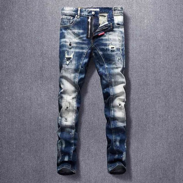 men's jeans italian style fashion men retro blue patchwork elastic slim fit hip hop ripped denim trousers spliced designer biker p
men's jeans italian style fashion men retro blue patchwork elastic slim fit hip hop ripped denim trousers spliced designer biker p