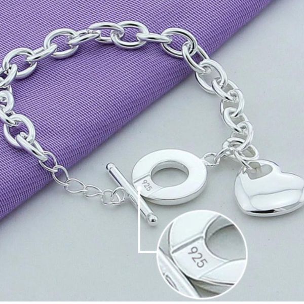 charm bracelets 925 sterling silver solid heart pendant bracelet ot buckle for woman wedding engagement fashion party jewelry, Golden;silver
charm bracelets 925 sterling silver solid heart pendant bracelet ot buckle for woman wedding engagement fashion party jewelry, Golden;silver