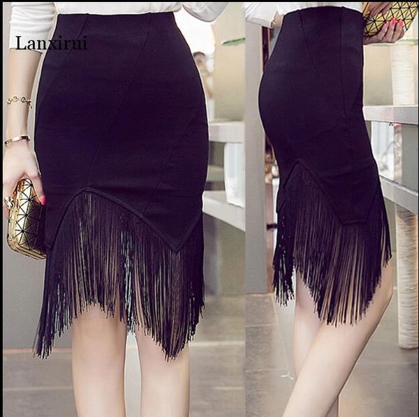 lanxirui women stylish black slim midi skirt tassels buttons design pockets female solid chic skirts
lanxirui women stylish black slim midi skirt tassels buttons design pockets female solid chic skirts