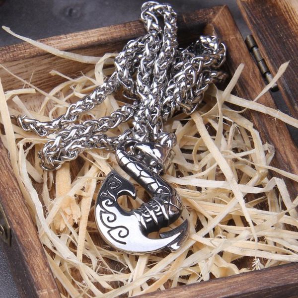 pendant necklaces never fade stainless steel nordic axe necklace with viking wooden box as gift, Silver
pendant necklaces never fade stainless steel nordic axe necklace with viking wooden box as gift, Silver