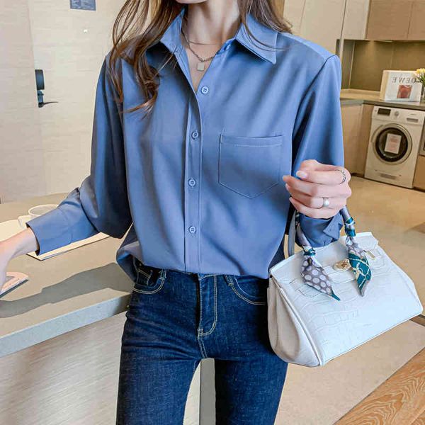 korean blouse women chiffon shirts s long sleeve office lady basic plus size woman satin s 210427, White
korean blouse women chiffon shirts s long sleeve office lady basic plus size woman satin s 210427, White
