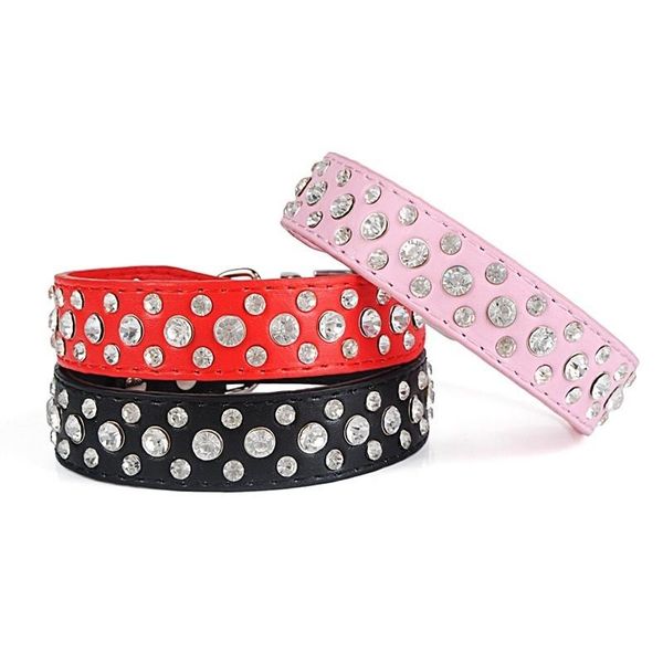 dog collars & leashes 1pc crystal pu leather collar fashion pet puppy cat black red pink white colors breakaway necklace
dog collars & leashes 1pc crystal pu leather collar fashion pet puppy cat black red pink white colors breakaway necklace