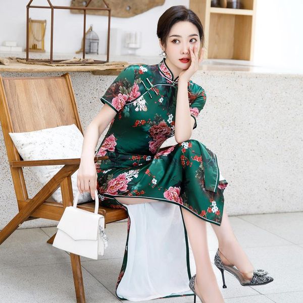 green qipao high-split mandarin collar chinese traditional long cheongsam stage show dresses for women plus size 3xl 4xl ethnic clothing, Red
green qipao high-split mandarin collar chinese traditional long cheongsam stage show dresses for women plus size 3xl 4xl ethnic clothing, Red