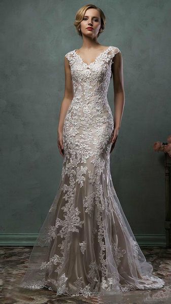other wedding dresses vintage amelia sposa full lace appliques mermaid 2021 v-neck chapel train bridal party gowns, White
other wedding dresses vintage amelia sposa full lace appliques mermaid 2021 v-neck chapel train bridal party gowns, White