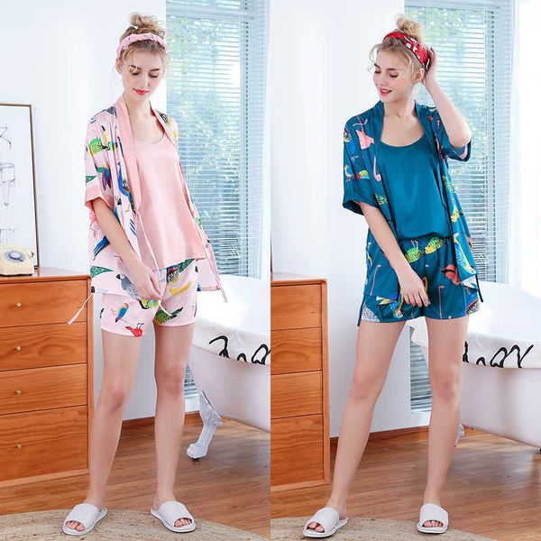 yaoting silk ice pajamas women's spring and summer suspender shorts robe three piece home suit stz1020 nightdress womens underwear, Black;red
yaoting silk ice pajamas women's spring and summer suspender shorts robe three piece home suit stz1020 nightdress womens underwear, Black;red
