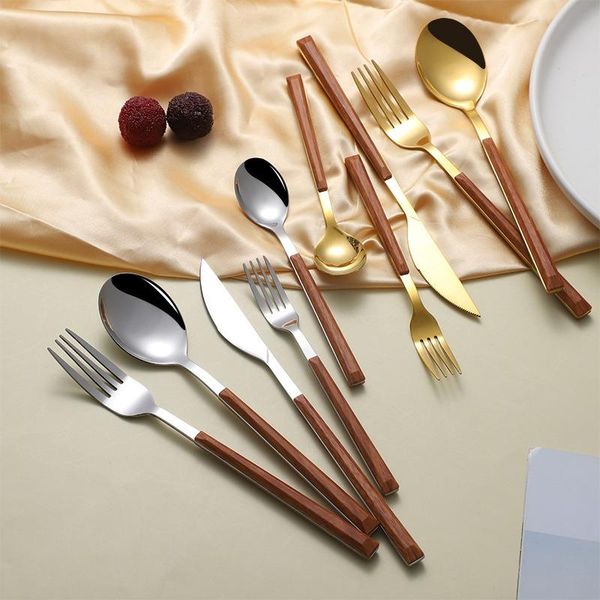flatware sets 5pcs korean style stainless steel cutlery set with wooden handle knife fork spoon for home party kitchen supplies
flatware sets 5pcs korean style stainless steel cutlery set with wooden handle knife fork spoon for home party kitchen supplies