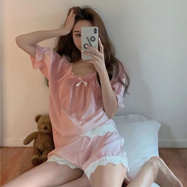 qweek kawaii girls room womens sleepwears wear summer pajamas lace ruffle pyjamas solid pijamas short sleeve 2 piece set sleepwear, Black;red
qweek kawaii girls room womens sleepwears wear summer pajamas lace ruffle pyjamas solid pijamas short sleeve 2 piece set sleepwear, Black;red
