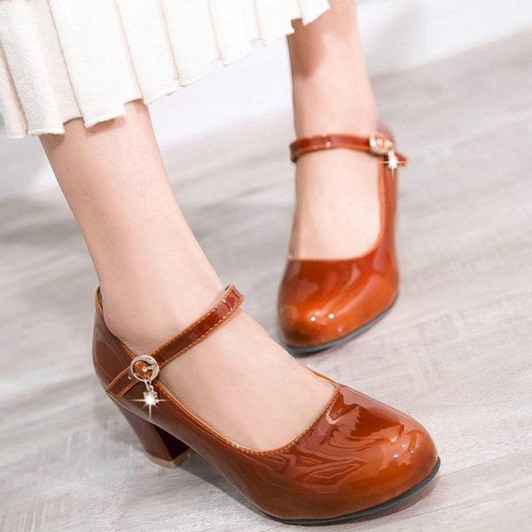 dress shoes coolulu women mary janes mid block heel patent leather pumps all match casual round toe fashion size 32-48, Black
dress shoes coolulu women mary janes mid block heel patent leather pumps all match casual round toe fashion size 32-48, Black