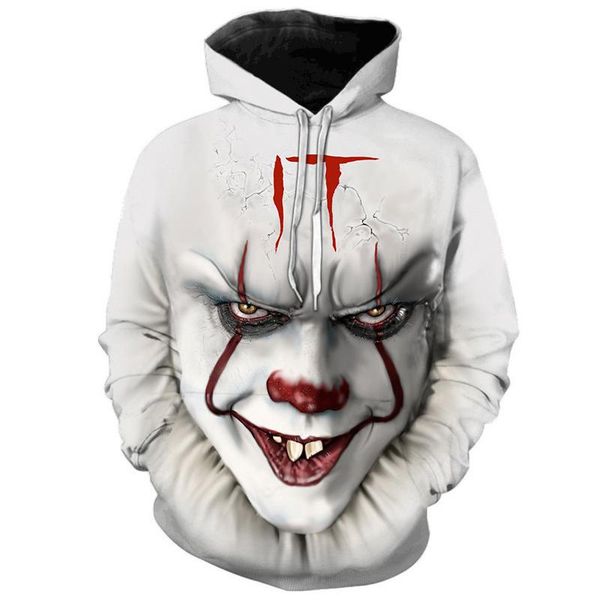 men's hoodies & sweatshirts it clown 3d printed hooded chapter two thriller horror movie pullover men women fashion casual oversized, Black
men's hoodies & sweatshirts it clown 3d printed hooded chapter two thriller horror movie pullover men women fashion casual oversized, Black
