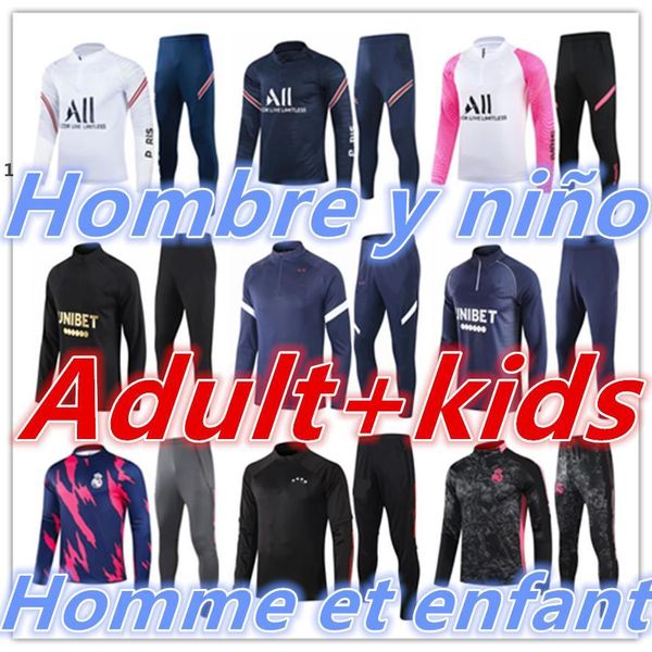 2021 2022 men kids soccer tracksuit training suit kits 21 22 mens + kid football tracksuits jogging jacket, Black
2021 2022 men kids soccer tracksuit training suit kits 21 22 mens + kid football tracksuits jogging jacket, Black