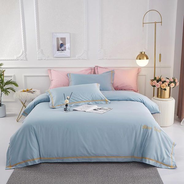 bedding sets michiko pure cotton nordic style solid color embroidery four-piece set
bedding sets michiko pure cotton nordic style solid color embroidery four-piece set