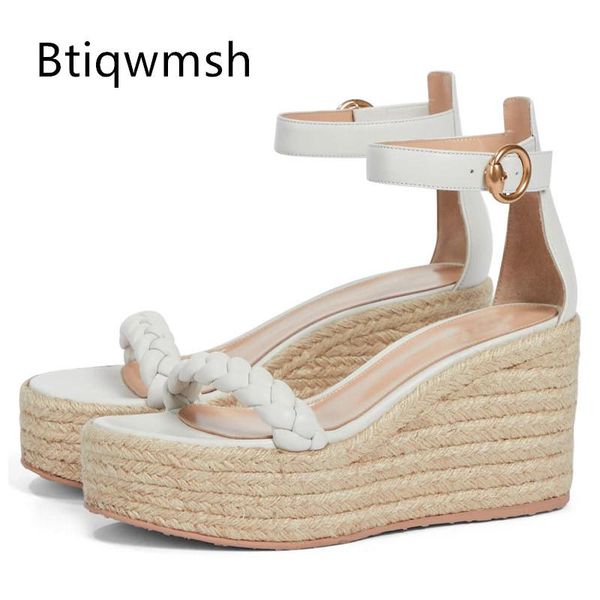 sandals est platform wedges women open toe green soft real leather ankle strap high heels shoes woman straw, Black
sandals est platform wedges women open toe green soft real leather ankle strap high heels shoes woman straw, Black