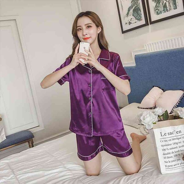 silk satin pajamas sets womens short sleeve two piece pijamas summer sleepwear suit nightwear women pyjamas plus size 95kg, Black;red
silk satin pajamas sets womens short sleeve two piece pijamas summer sleepwear suit nightwear women pyjamas plus size 95kg, Black;red