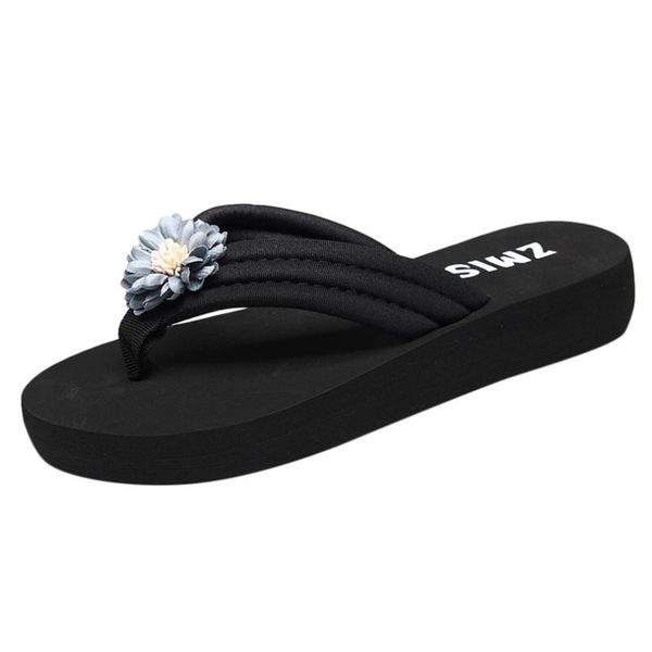 slippers women's summer ladies artificial flower flip flops non-slip rubber wedges beach shoes pantuflas mujer a40, Black
slippers women's summer ladies artificial flower flip flops non-slip rubber wedges beach shoes pantuflas mujer a40, Black