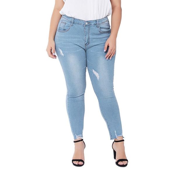 women's jeans pantalon pour femme washed elastic skinny long pants hole ripped trousers high waist slim women plus size, Blue
women's jeans pantalon pour femme washed elastic skinny long pants hole ripped trousers high waist slim women plus size, Blue