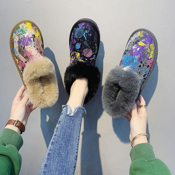 boots women's student snow with color rhinestones and velvet thick cotton shoes flat comfortable, Black
boots women's student snow with color rhinestones and velvet thick cotton shoes flat comfortable, Black