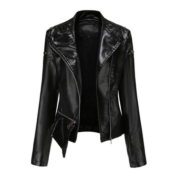 women's jackets slim leather stand collar zip motorcycle suit belt coat jacket for women 2021 chaqueta mujer, Black;brown
women's jackets slim leather stand collar zip motorcycle suit belt coat jacket for women 2021 chaqueta mujer, Black;brown