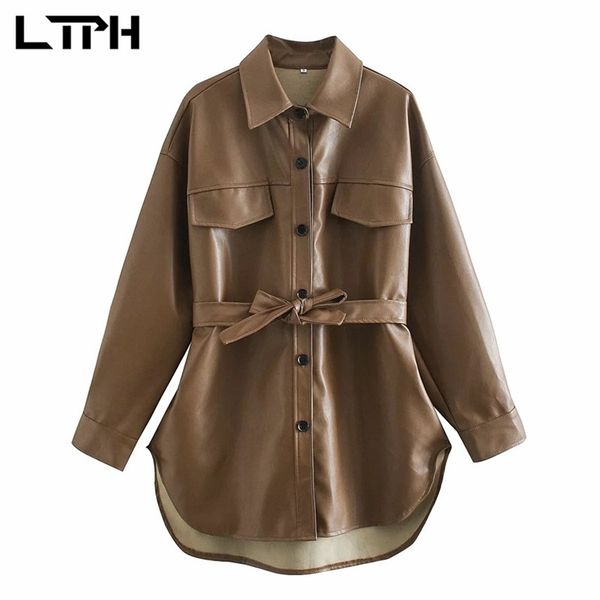 ltph vintage casual all-match pu leather women dress single breasted sashes slim loose elegant dresses spring autumn 210423, Tan;black
ltph vintage casual all-match pu leather women dress single breasted sashes slim loose elegant dresses spring autumn 210423, Tan;black